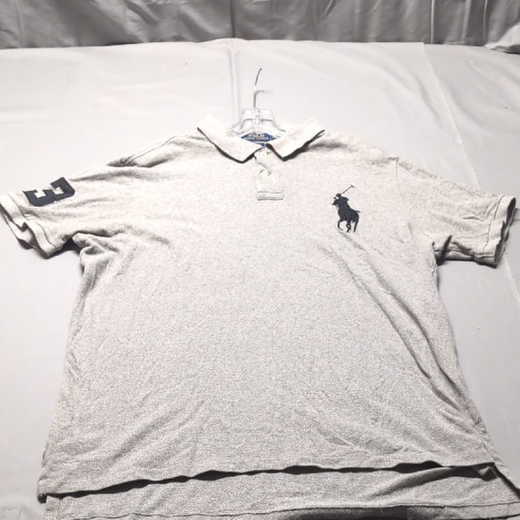 Polo Ralph Lauren Other - Polo Ralph Lauren Big Pony Polo Shirt Mens XXL‎ Gray Custom Fit 3 Logo